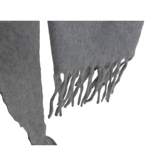 Portolano Gray Cashmere Fringe Scarf Made In Italy New - Picture 6 of 6